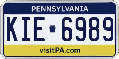 PA license plate KIE6989