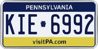 PA license plate KIE6992