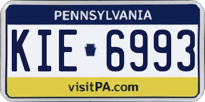 PA license plate KIE6993