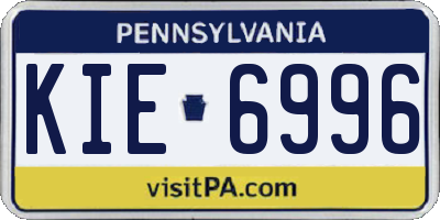 PA license plate KIE6996