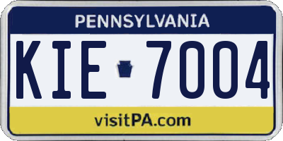 PA license plate KIE7004