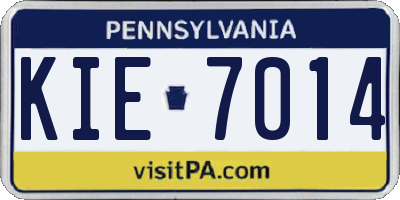 PA license plate KIE7014