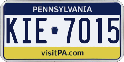 PA license plate KIE7015