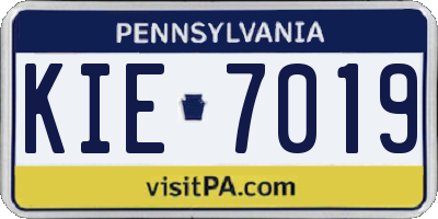 PA license plate KIE7019