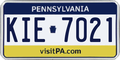 PA license plate KIE7021