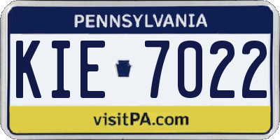 PA license plate KIE7022
