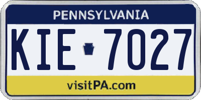 PA license plate KIE7027