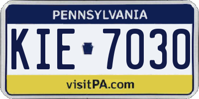 PA license plate KIE7030