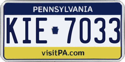 PA license plate KIE7033