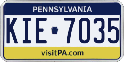 PA license plate KIE7035