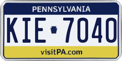 PA license plate KIE7040