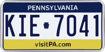 PA license plate KIE7041