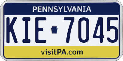 PA license plate KIE7045