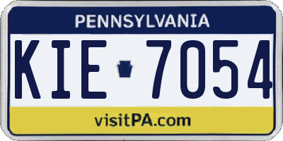 PA license plate KIE7054