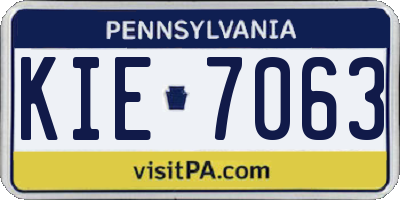PA license plate KIE7063
