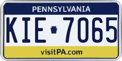 PA license plate KIE7065