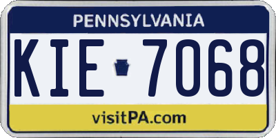 PA license plate KIE7068