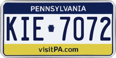 PA license plate KIE7072