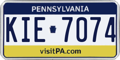 PA license plate KIE7074