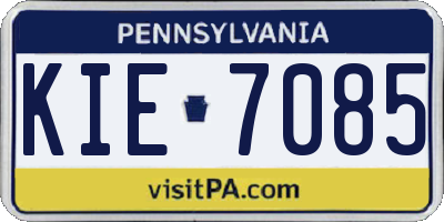 PA license plate KIE7085