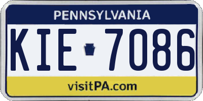 PA license plate KIE7086