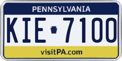 PA license plate KIE7100