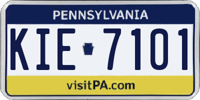 PA license plate KIE7101