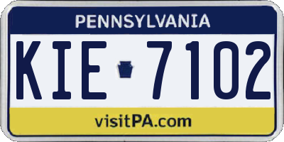 PA license plate KIE7102