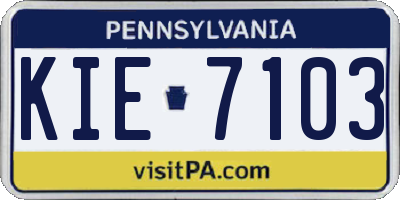 PA license plate KIE7103