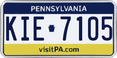 PA license plate KIE7105