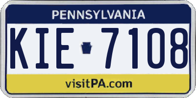 PA license plate KIE7108