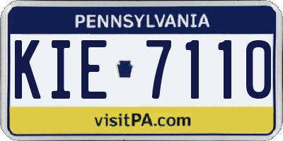 PA license plate KIE7110