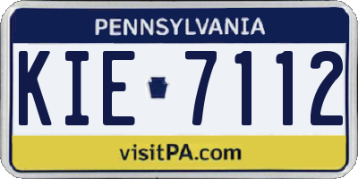 PA license plate KIE7112