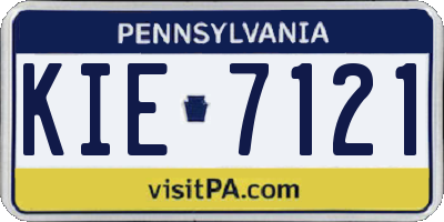 PA license plate KIE7121