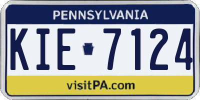PA license plate KIE7124