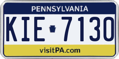 PA license plate KIE7130