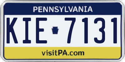 PA license plate KIE7131