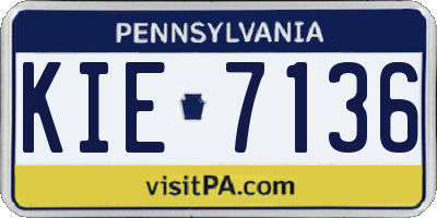 PA license plate KIE7136