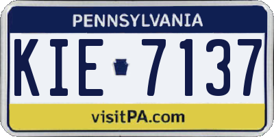 PA license plate KIE7137