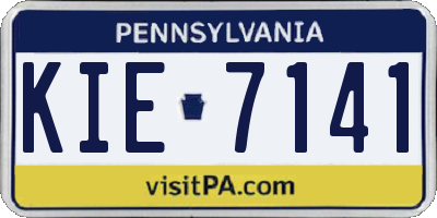 PA license plate KIE7141