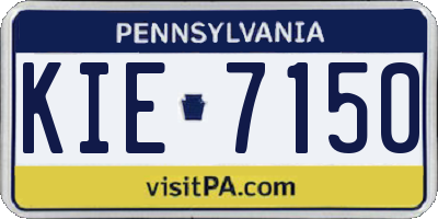 PA license plate KIE7150