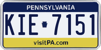 PA license plate KIE7151