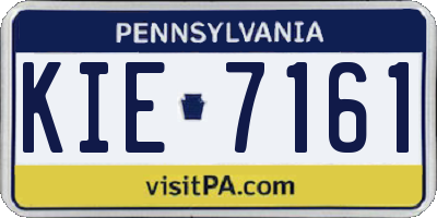 PA license plate KIE7161