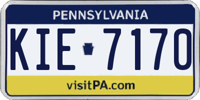 PA license plate KIE7170