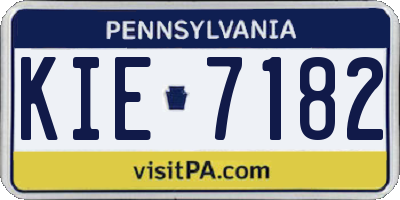 PA license plate KIE7182