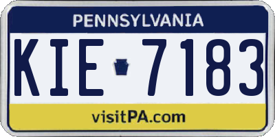 PA license plate KIE7183