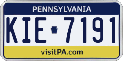 PA license plate KIE7191