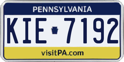 PA license plate KIE7192