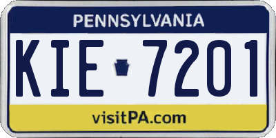PA license plate KIE7201