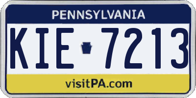 PA license plate KIE7213